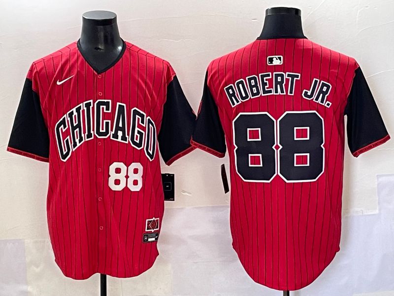 Men 2025 Chicago White Sox #88 Robert jr Red Joint Name Nike MLB Jersey style 91->chicago white sox->MLB Jersey